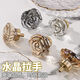 
French light luxury crystal pigeon egg transparent rabbit handle cabinet wardrobe door handle animal champagne small handle T2694 light luxury gray butterfly
