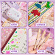 Shuxing children's nail stickers 5D embossed three-dimensional stickers 2 sets of hand account nail stickers girls girls three-dimensional 3D nail stickers Capibala small nose stickers can be attached to mobile phone cases and headphones