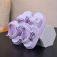 Children's Sandals Girls Princess Shoes 2025 New Summer Girls Fashion Soft Bottom Beach Shoes Baby Sandals Anti-Slip Purple Size 31 Inner Length 19.5cm