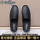 Goldlion Men's Loafers Soft Leather Business Casual Leather Toe Cowhide Men's Flat Shoes Breathable Single Shoes Black 40