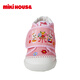 MIKIHOUSE Japanese-made children's toddler shoes, girls' toe-toe baby shoes, embroidered cartoon non-slip wear-resistant infant and toddler indoor shoes, pink 15 (suitable for inner length 14.5cm)