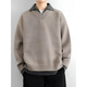 Playboy (PLAYBOY) men's sweater fake two-piece Henry collar autumn and winter thick warm sweater lazy style loose wool sweater 2025 new LO8809 dark gray M 110-140Jin Jin equals 0.5 kg