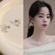 Mansheng star ear clip women's pierced earrings new light luxury high-end niche ear bone clip ear hanging temperament silver earrings twisted star ear clip