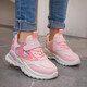 Girls mesh leather sneakers autumn new children's running shoes breathable soft sole little girl casual running shoes 9922 pink leather 36