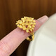 Ruinuo gold flower tower ring for women new pure gold 999 design ring birthday gift for girlfriend Gold flower tower ring / gold weight about 3.75g