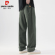 Pierre Cardin Casual Pants Men's Autumn and Winter Loose Straight Pants Men's Heavy Cotton Work Pants Men's Brown 2XL