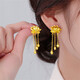 KZD Old Phoenix Gold Store Style Ancient Tassel Lotus Yellow I Gold Earrings Wedding Lotus Lotus Gold Earrings 18K Ring Pair of Lao Fengxiang Same Style