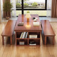 Guanze simple solid wood desk dining table integrated and dual-purpose living room large board long desk office computer desk 9904#1.8m