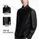 K-Boxing Men's Sheepskin K-Boxing Men's Autumn and Winter Fashion Chest Bag Genuine Leather Jacket NPLN3351 Black XL