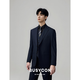 BUSYCON suit men's suit blue Korean version slim business casual formal suit professional suit groom wedding dress three-piece set dark blue (three-piece suit top + vest + pants) 48 reference weight 120-130Jin Jin is equal to 0.5 kg