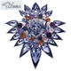 VZZS French eternal luxury brooch has strong design sense for autumn and winter fashion accessories, niche fashion, simple, versatile and high-end, elegant blue