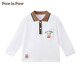 PawinPaw Bear Baby Cotton Cartoon Bear Children's Clothing 25th Spring and Summer New Boy's POLO Collar Long Sleeve T-shirt Ivory Ivory/39 100 cm
