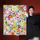 Murakami Takashi Drucke trendige Sonnenblume Hänge Gemälde Internet Promi Schlafzimmer Wohnzimmer Dekoration Malerei Korridor Veranda Hintergrund Wandmalmaschine 1 80*12035 mm dicke Aluminiumlegierung Rahmen + Plexiglas