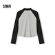 Semir POLO shirt women's short color-blocked raglan sleeve slim top small autumn slim pullover 101524115003