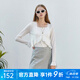 
S.DEER San Dior Summer Fashion Women's Ribbed V-neck Drawstring Earring Cardigan Knit S232Z3524 Ben White/9B S 160