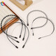 Simple metal basic face wash headband, seamless pressing hairpin-like headband hair accessory on the back of the head, black headband-instant noodles style