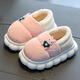 Ormenwe children's cotton slippers winter boys and girls warm bag heel slippers home outdoor slippers AM702 green 32.5 32-33