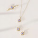 Shien <Purple Light> Natural Tanzanite S925 Sterling Silver Necklace for Women Light Luxurious Temperament Simple Clavicle Chain as a Gift S925 Sterling Silver Tanzanite Necklace