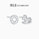 Chao Acer Instantly Rich Platinum Earrings for Women PT950 Earrings Sparkling Zodiac Horse Birthday Gift Priced at 230 Yuan 2.1g, One Pair