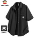 Paul Frank short-sleeved shirt men's summer loose casual shirt men's trendy brand top jacket men's black XL