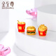 Yuan Si Xu Kai's same style fries gold pendant burger pure gold transfer beads hard gold beads Coke 520 gift Lulu Ai gold burger transfer beads (default