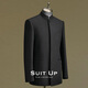 Xiuta new Chinese style black wool formal suit men's suit groom wedding dress formal engagement tunic suit thin summer black single suit jacket S 44A with wool