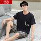 Langsha men's pajamas summer pure cotton short sleeve shorts 2025 new summer thin large size loose home clothing set HD9930*H short sleeve short sleeve suit L 100-125Jin [Jin equals 0.5 kg]