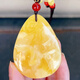 Layun Feiyin high-end Russian beeswax pendant, natural raw ore, unoptimized raw stone, complete clavicle chain, orphan collection, full wax yellow and white flowers, about 37 grams, orphan