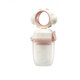 Baby food bite bag Fruit and Vegetable Silicone extrusion molar stick teether baby eating fruit supplementary utensils for home use pink with base 1 pack