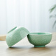 SUSHI CERAMICS Celadon Glazed Ceramic Bowl Flower Blossom Rich Rice Bowl Soup Bowl 6-piece Tableware Set