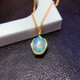 Baoji natural white opal pendant with sparkling s925 silver 6*8mm gift for girlfriend and wife