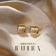 Ruihongxiang 999 sterling silver earrings, cat's eye stone earrings for women, light luxury and high-end 2025 new hot style earrings, temperament earrings, 999 sterling silver earrings, square cat's eye stone pair