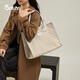 15MINS large-capacity bag for women, simple commuter shoulder tote bag, canvas bag, high-end brand birthday gift for girlfriend