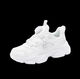 Boys' white sneakers, children's white shoes, rotating button white shoes, mesh breathable girls' running shoes bbd 9928 white leather 16 size 26 shoe inner length .3CM