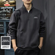 Paul Frank sweatshirt men's spring and autumn American fashion brand jacket men's heavyweight half-zip long-sleeved top dark gray 2XL