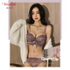 Triumph Small Breast Push Up Purple Lace Underwear to Shrink Secondary Breasts and Prevent Sagging Sexy Bra Showing Large Breasts Without Wires Bra Set Lilac Purple (Underwear + Panties) 75A 34BC Universal Cup