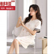 
Victoria's style nightgown for women's summer short-sleeved pajamas ice silk skirt for women's summer thin imitation satin silk summer large-size dress White M9923 [short-sleeved/breastless pad] M [90-110Jin[Jin equals 0.5 kg]]