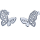 Laomiao platinum LUCK diamond butterfly earrings, a light and luxurious gift for your girlfriend, about 2.57g