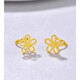 BMOI Old Phoenix 999 pure gold four-leaf clover earrings for women curved hook adzuki bean ear stick gold earrings earrings rabbit curved needle earrings a pair of old phoenix gold store style old phoenix
