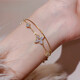 QUAMER's beautiful golden color retro temperament socialite April grass bracelet light luxury niche exquisite bracelet clover zircon bracelet