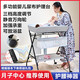 Diaper table, baby care table, portable, multi-functional, foldable, bathable, diaper changing and touching table for baby bed, castle gray - comfortable style (storage basket + clothes drying rod + storage