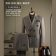 DK high-end men's striped suit suit men's business formal wear groom's best man's wedding wear engagement dress suit jacket blue stripe (suit + trousers) 7XL /64 (205-230Jin Jin equals 0.5 kg)