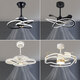Bull 2025 new invisible ceiling fan lights, large wind power household dining room, bedroom electric fan integrated chandelier mute, invisible model 9227/black 60CM frequency converter remote control + direct