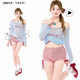 Nanmuxiong Hot Spring Swimsuit Women Conservative Slim Swimsuit Conservative Swimsuit Split Vacation Hot Spring Skirts Size Red Grid Smoothing Single Size [75-120Jin [Jin equals 0.5 kg]]