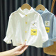 Balabala new boys' shirts Korean style versatile shirts 2025 spring and autumn children's cartoon style shirts children's fashion trendy clothes white cartoon shirt 120 recommended height 110-120cm_recommended body