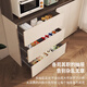 Mi Xin Pet Home Antique Solid Wood Sideboard Against the Wall Integrated Multifunctional Storage Cabinet Wine Cabinet Guest Restaurant Chinese Tea High Cabinet Type I Length 200cm Cream White + Walnut Double Door
