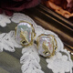 Fat Donglai purchased the same baroque pearl ring, Japanese and Korean niche style, light luxury, personality, exaggerated opening, pearl earrings, 1 pair, 14-15mm