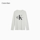 Calvin KleinJeans spring and autumn men and women couples neutral casual commuting ck printed bottoming shirt round neck long-sleeved T-shirt top