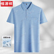 Hengyuanxiang middle-aged men's lapel short-sleeved T-shirt daddy suit summer thin polo shirt middle-aged and elderly ice silk half-sleeved men old man T ice silk-9923 blue real pocket M 48/165
