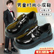 DUTRIEUX Boys' Leather Shoes Soft Sole Children's Campus Performance Shoes New Little Boy Performance British Style Student Black Leather Shoes Boys' Black Leather Shoes Upgraded Velcro Style 32 Sizes Inner Length of Shoes Approximately 200mm